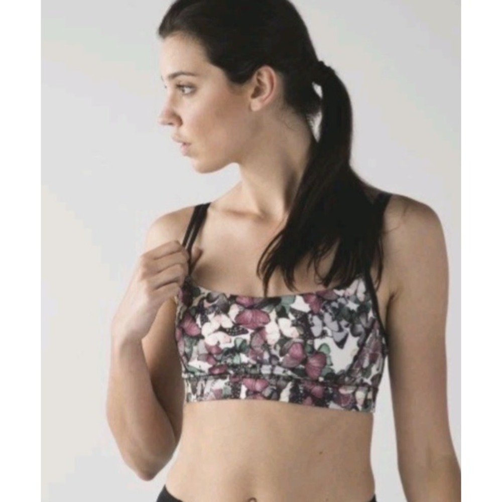 Lululemon Straight Up Sports Bra 4 So‎ Fly Butterfly Angel Wing Athletic Gym